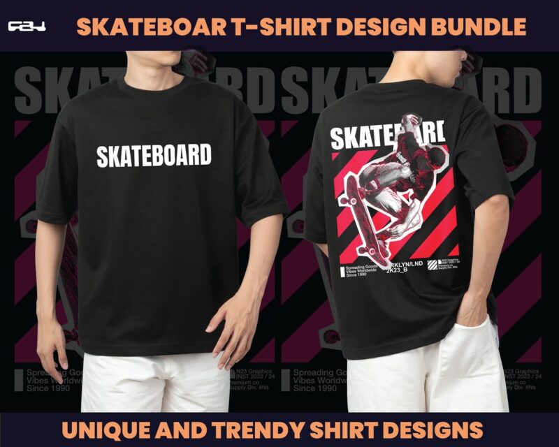 60 Skateboard Design bundle , skate design, T-shirt Design, Streetwear Design, skateboard Design, Urban Shirt design, Graphics tee, DTF, DTG