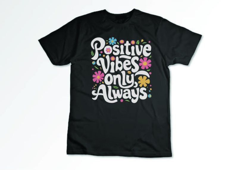 Positive and motivational quotes Elegant floral typography with flowers T-shirt design 2024 fresh design