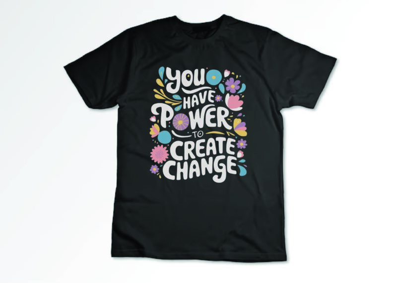 Positive and motivational quotes Elegant floral typography with flowers T-shirt design 2024 fresh design