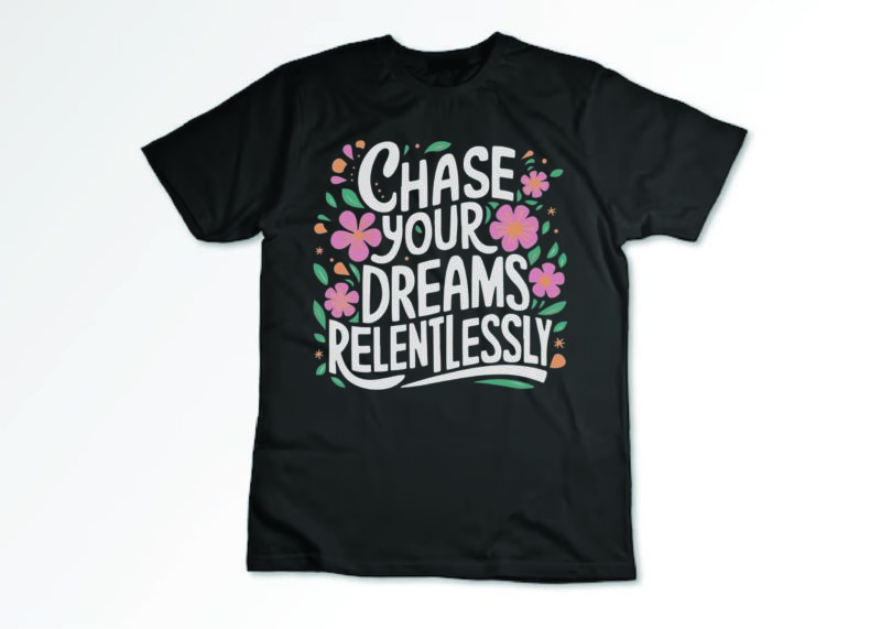 Positive and motivational quotes Elegant floral typography with flowers T-shirt design 2024 fresh design