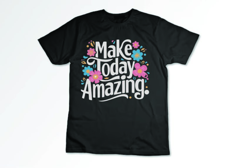 Positive and motivational quotes Elegant floral typography with flowers T-shirt design 2024 fresh design