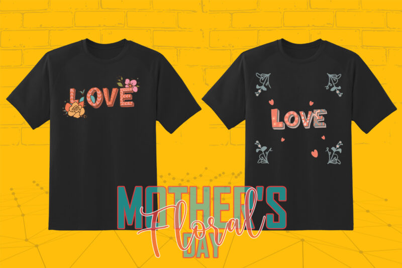 20 Flourish Mother’s Day T-shirt Illustration Clipart Bundle crafted for Print on Demand websites