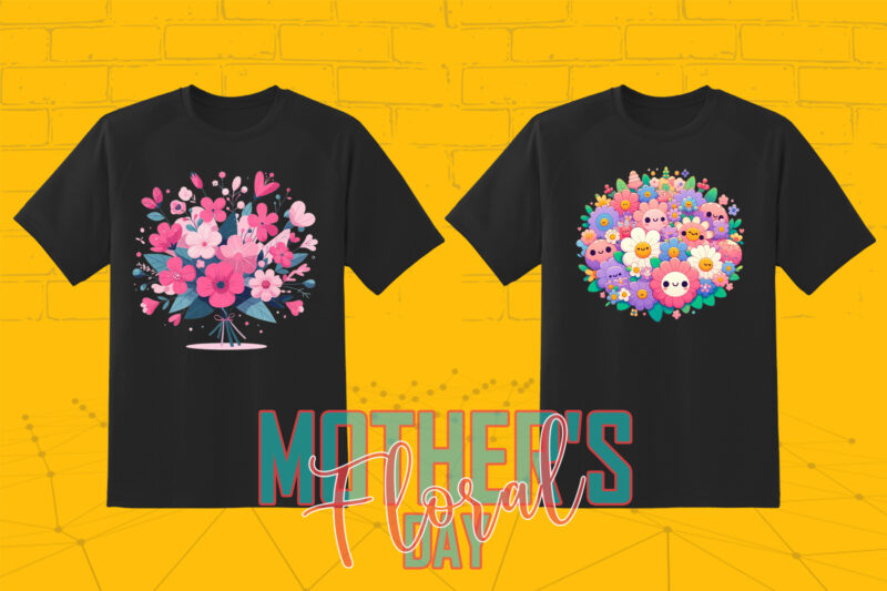 Watercolour Flower Mother’s Day Mom Lover 20 T-shirt Illustration Bundle