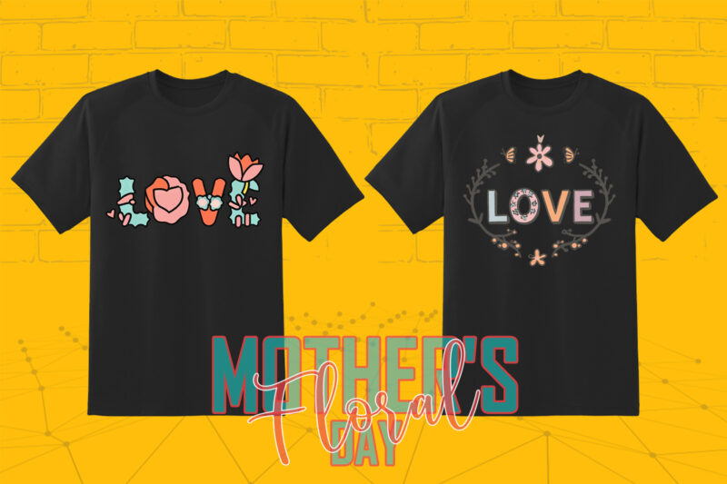 20 Flourish Mother’s Day T-shirt Illustration Clipart Bundle crafted for Print on Demand websites