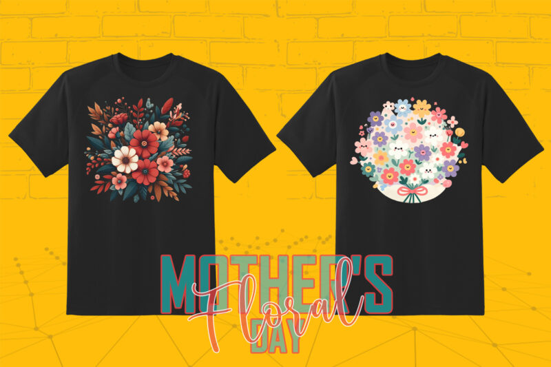 Watercolour Flower Mother’s Day Mom Lover 20 T-shirt Illustration Bundle