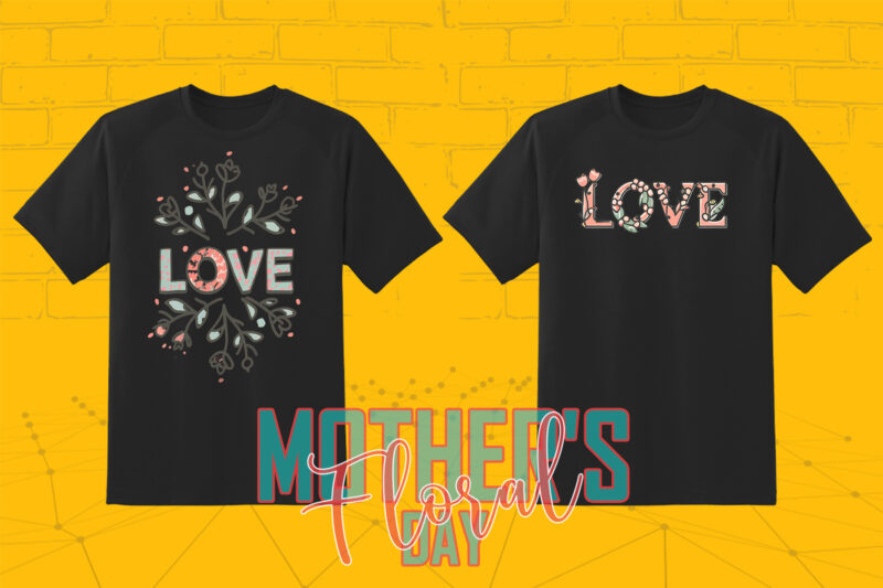 Flourish Mother’s Day 20 T-shirt Design Illustration T-shirt Clipart Bundle