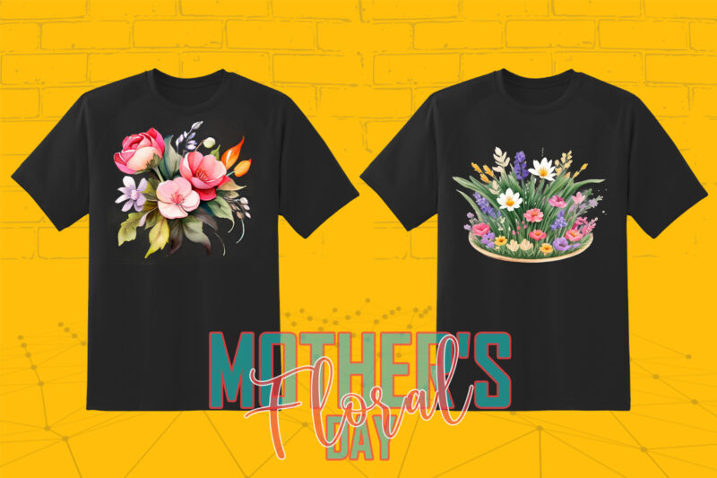 Flourish Mother’s Day 20 T-shirt Design Illustration T-shirt Clipart Bundle