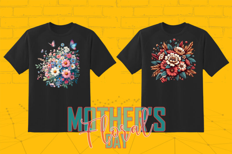 Watercolour Flower Mother’s Day Mom Lover 20 T-shirt Illustration Bundle