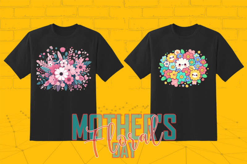 20 Flourish Mother’s Day T-shirt Design Illustration T-shirt Clipart Bundle