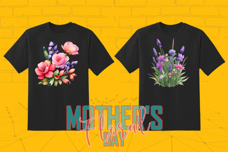 Flourish Mother’s Day 20 T-shirt Design Illustration T-shirt Clipart Bundle