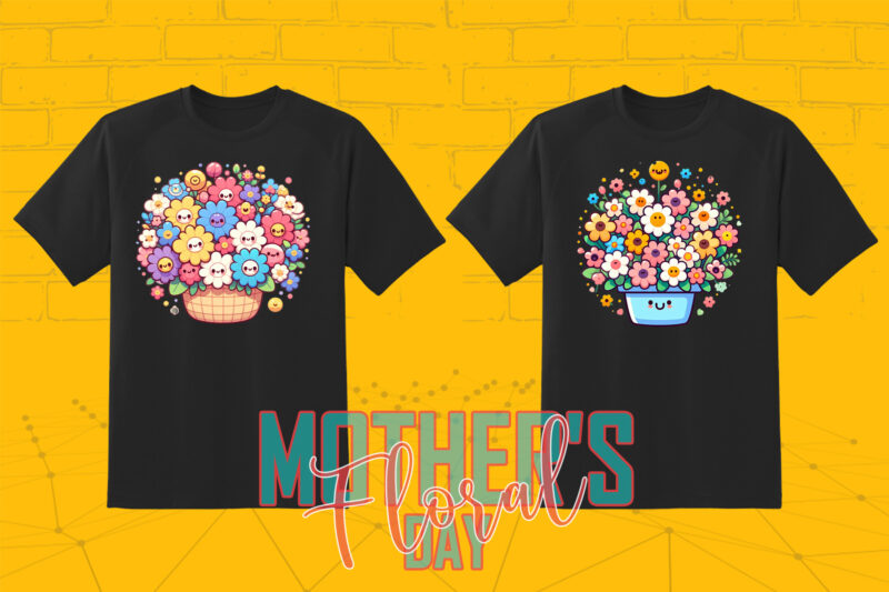 20 Flourish Mother’s Day T-shirt Design Illustration T-shirt Clipart Bundle