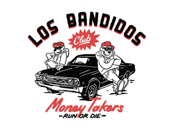 Los bandidos t shirt vector graphic