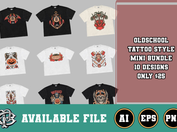 Oldschool tattoo style design mini bundle