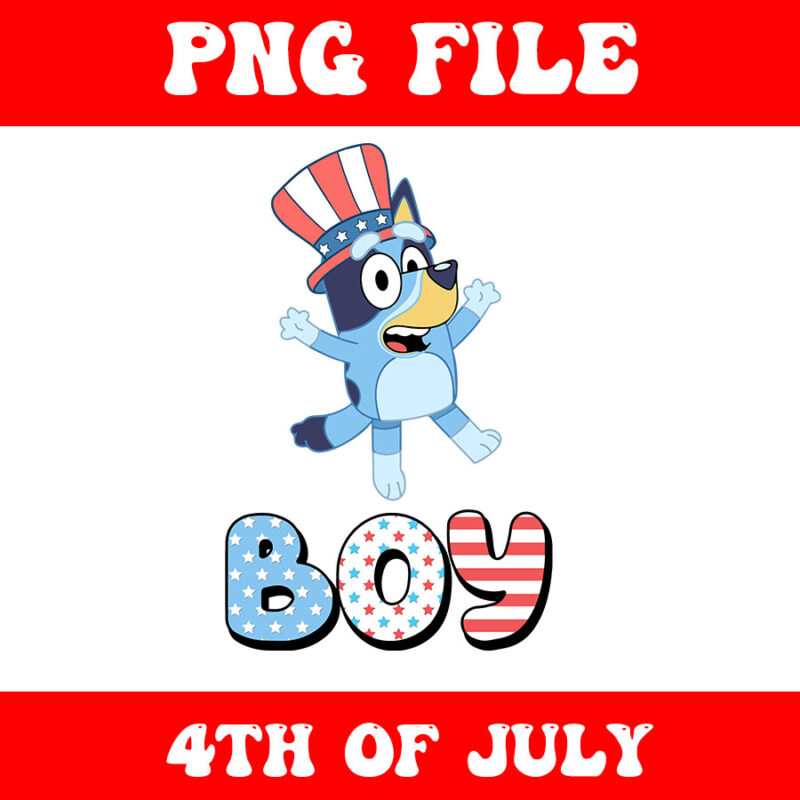 4th Of July Bluey PNG, Red White And Bluey PNG, Bluey Boy PNG