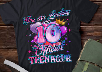 10th Birthday Girls 10 Years Official Teenager Birthday T-Shirt ltsp