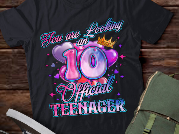 10th birthday girls 10 years official teenager birthday t-shirt ltsp