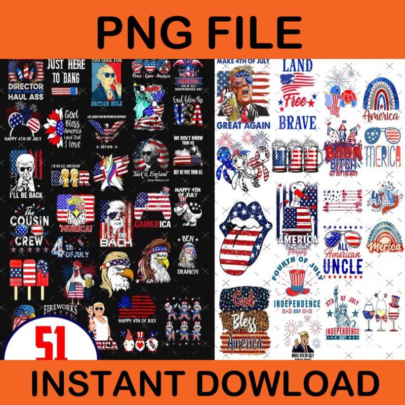 50+ files 4th of July Png Bundle, July 4th Png, Fourth of July, America Png, USA Flag Png, Patriotic, Independence Day Png Instant Download