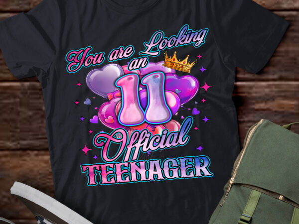 11th birthday girls 11 years official teenager birthday t-shirt ltsp