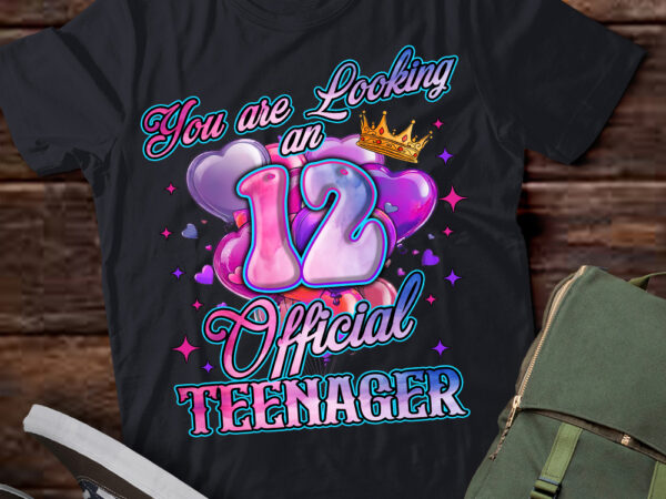 12th birthday girls 12 years official teenager birthday t-shirt ltsp