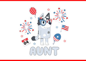 4th Of July Bluey PNG, Red White Bluey PNG, Bluey Aunt PNG