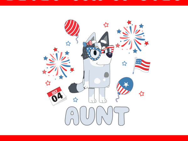 4th of july bluey png, red white bluey png, bluey aunt png