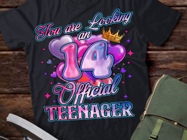 14th birthday girls 14 years official teenager birthday t-shirt ltsp