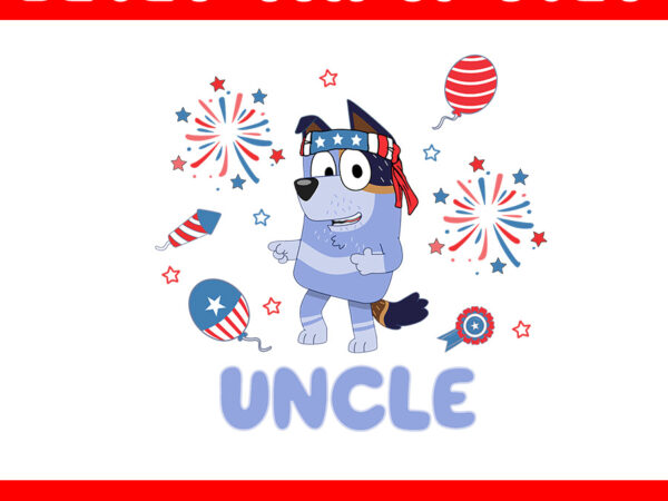 4th of july bluey png, red white bluey png, bluey uncle png