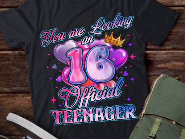 16th birthday girls 16 years official teenager birthday t-shirt ltsp