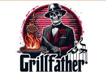 GrillFather Png, Vintage Grillfather Dad Life PNG t shirt design template