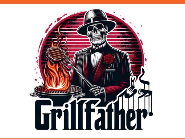 Grillfather png, vintage grillfather dad life png t shirt design template