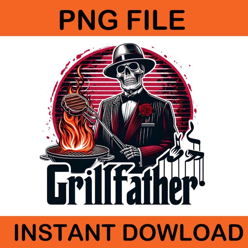 GrillFather Png, Vintage Grillfather Dad Life PNG