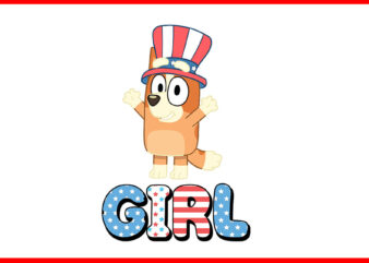 4th Of July Bluey PNG, Red White And Bluey PNG, Bluey Girl PNG