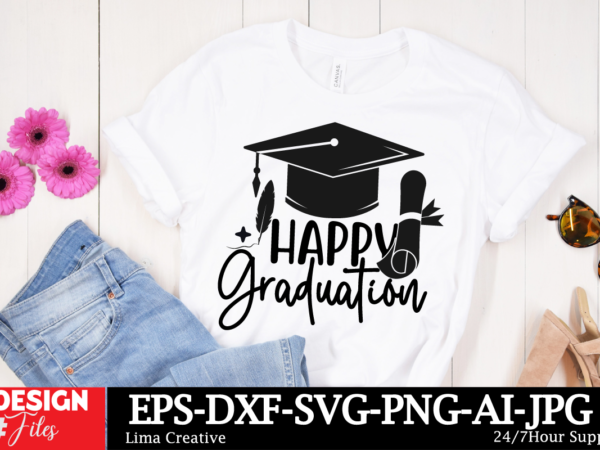 Happy graduation t-shirt design, proud graduate 2024 svg png bundle, senior svg bundle, proud senior svg, class of 2024 svg, senior family s