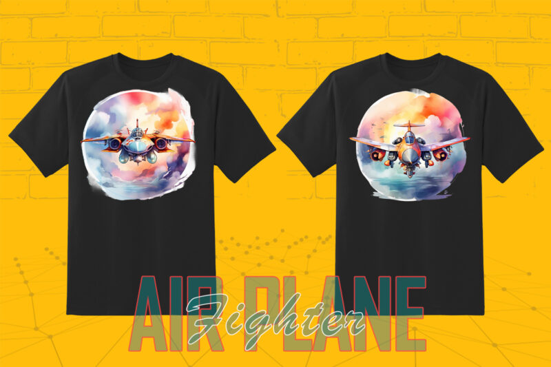 20 Airplane Lover T-shirt Illustration Bundle for POD Business