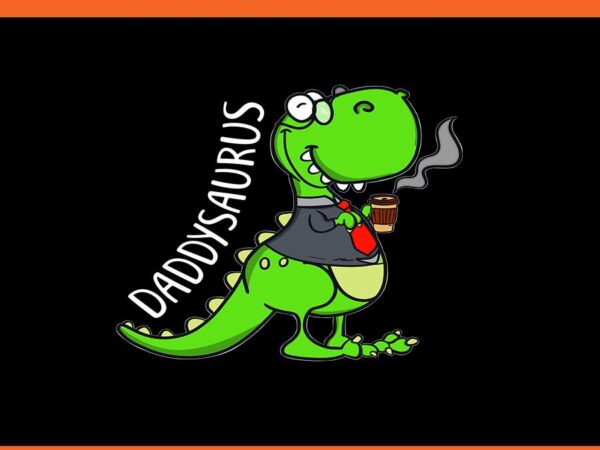 Daddy saurus png, dinosaur father png t shirt vector illustration