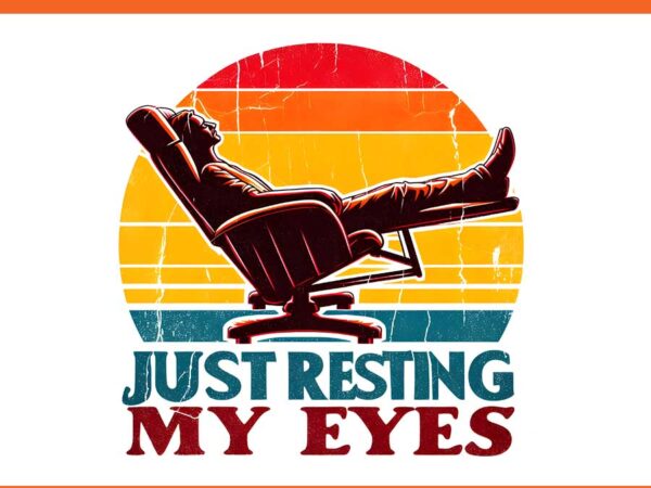 Just resting my eyes png, dad sleeping png vector clipart