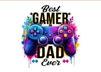 Best Gamer Dad Ever Color PNG, Game Tie Dye PNG