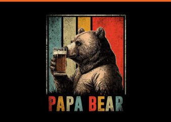 Papa Bear PNG, Daddy Bear Vintage PNG, Father’s Day PNG