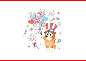 4th Of July Bluey PNG, Red White And Bluey PNG, Bluey Flag PNG
