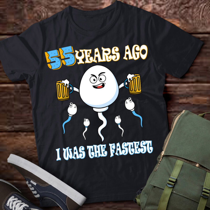 55 Years Ago I Was The Fastest Birthday Decorations T-Shirt ltsp