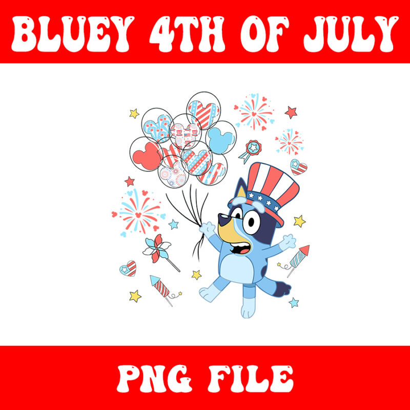 4th Of July Bluey PNG, Red White And Bluey PNG, Bluey Flag PNG