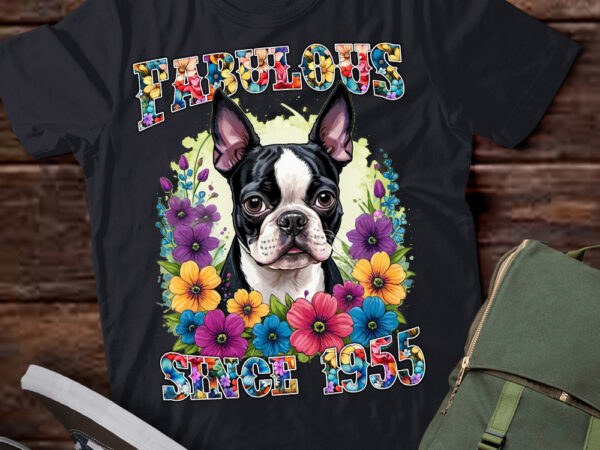 70th birthday day fabulous 1955 70 years old boston terrier premium t-shirt ltsp