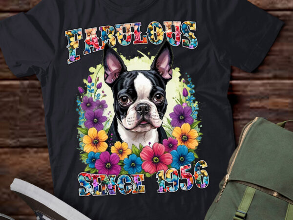 70th birthday day fabulous 1956 70 years old boston terrier premium t-shirt ltsp