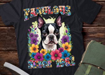 70th Birthday day Fabulous 1962 70 Years Old Boston Terrier Premium T-Shirt ltsp