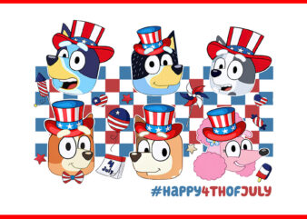 4th Of July Bluey PNG, Happy 4th Of July Bluey PNG