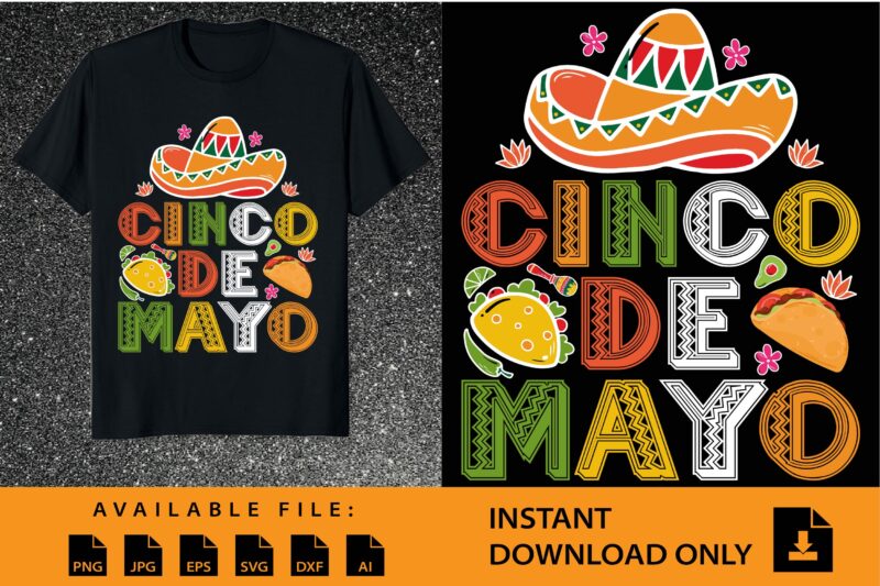 Cinco de Mayo Mexican Taco Shirt Design