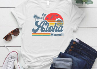 Aloha Hawaii Vintage Beach Summer Surfing 70s Retro Hawaiian T-shirt ltsp