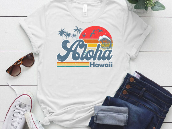 Aloha hawaii vintage beach summer surfing 70s retro hawaiian t-shirt ltsp