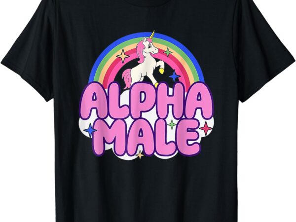 Alpha male unicorn funny sarcastic ironic weird y2k humor t-shirt