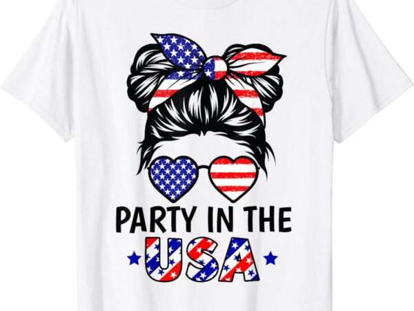 American flag party in usa 4th july patriotic kids teen girl t-shirt
